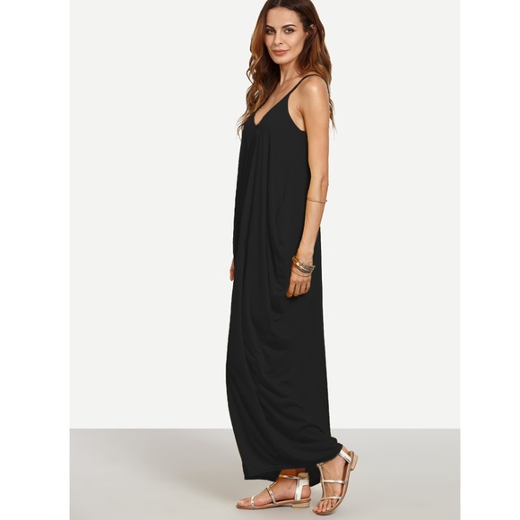 SALE  🔴 Black Cocoon Cami Maxi Dress - Picture 5 of 8